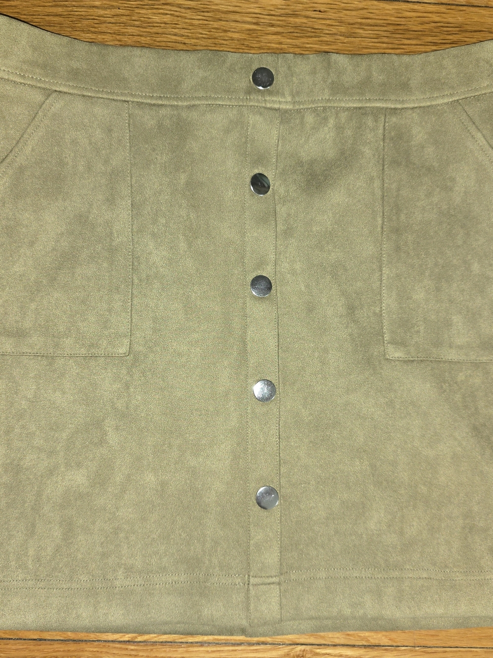 Cato Olive Green Suede-Look Mini Skirt
